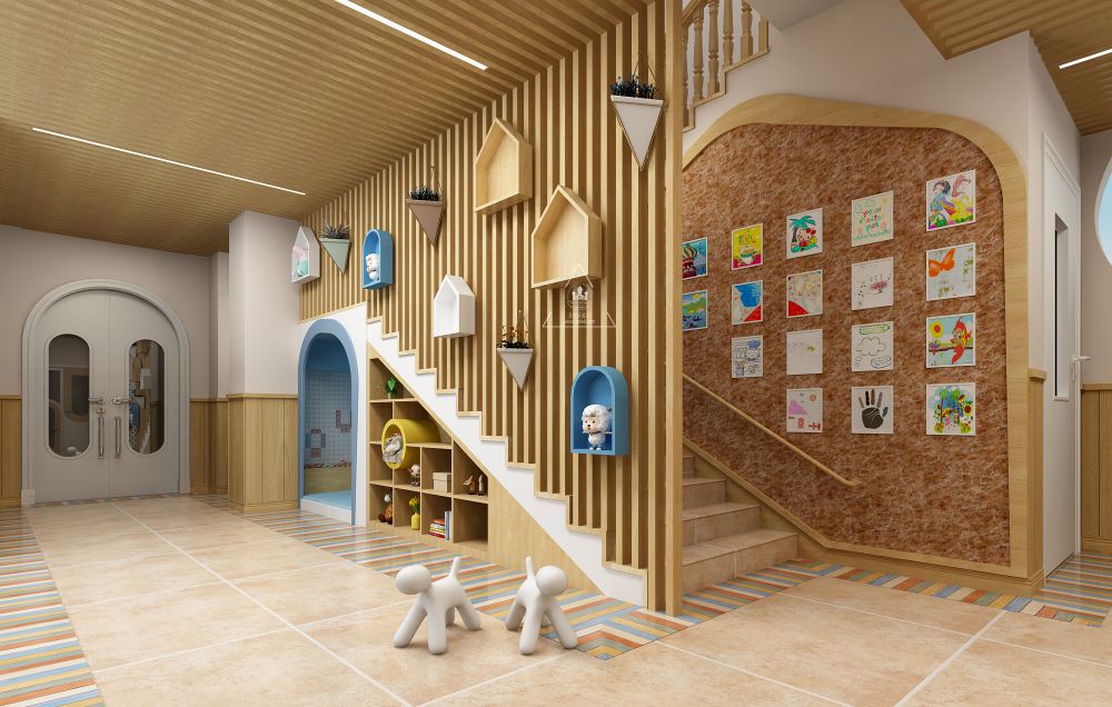  湖南省衡阳市东方瑞吉欧（国际）幼稚园-幼儿园楼梯间设计效果图