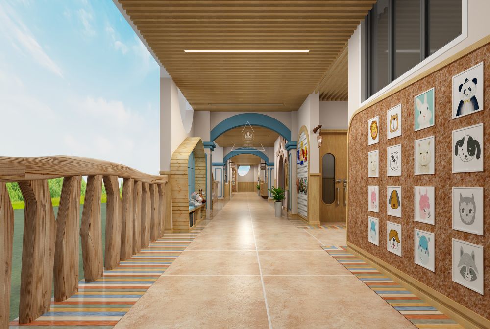 湖南省衡阳市东方瑞吉欧（国际）幼稚园-外走廊设计效果图