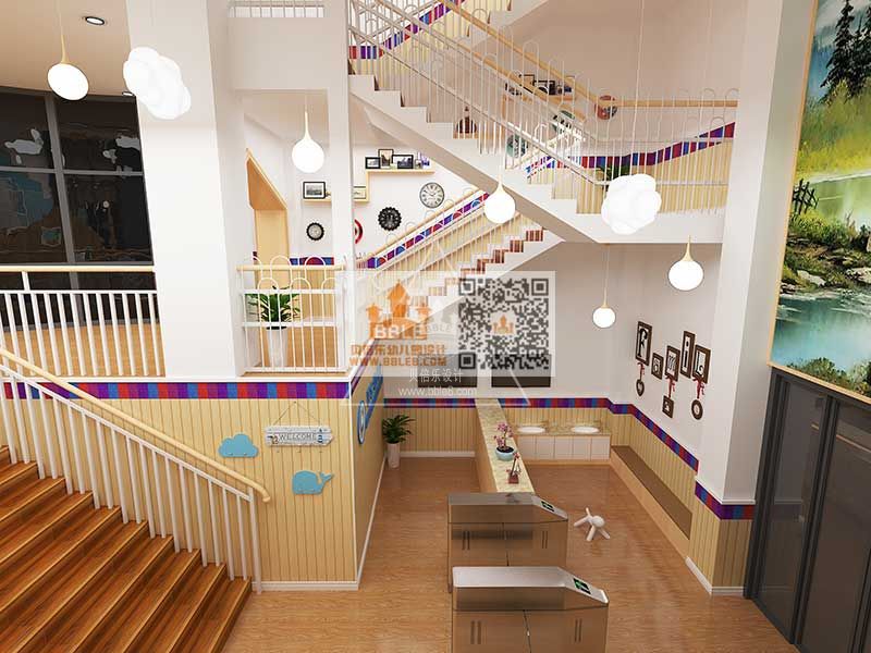 贝倍乐幼儿园设计案例|楼梯间效果图|楼梯间设计图