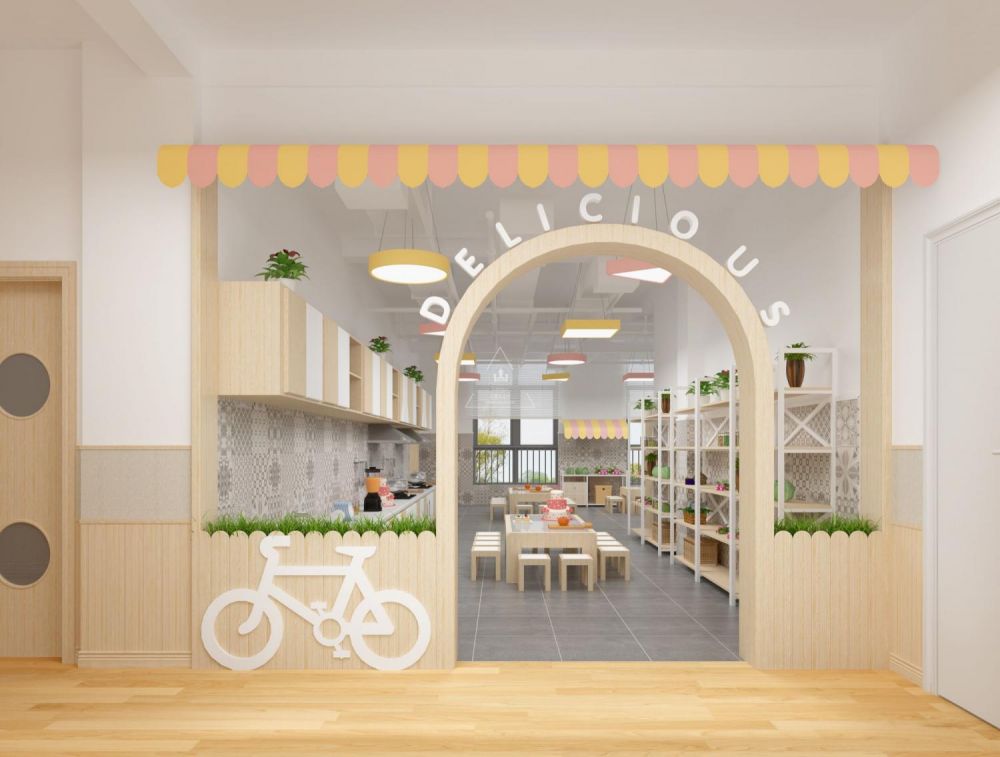 贵州省兴义市精灵果幼儿园创意厨房设计效果图
