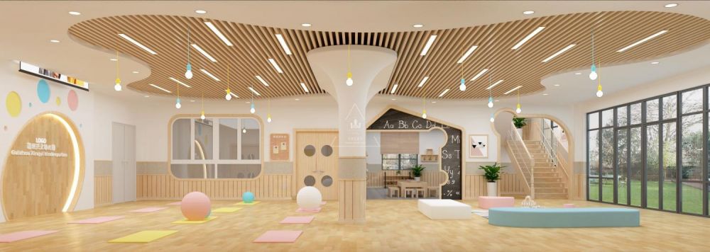 贵州省兴义市精灵果幼儿园大厅设计效果图